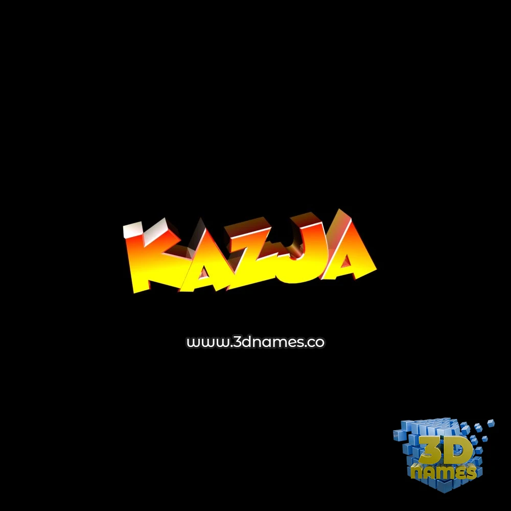 kazja in Black Background style - 3D name wallpaper