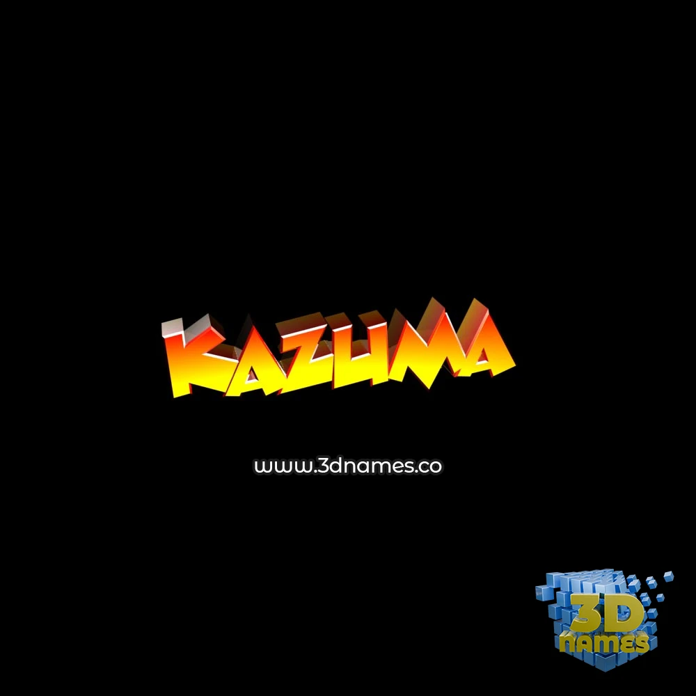 kazuma in Black Background style - 3D name wallpaper