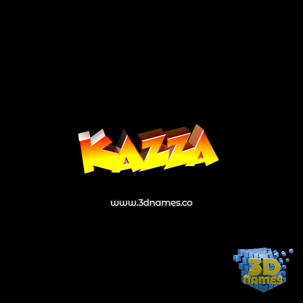 kazza in Black Background style - 3D name wallpaper