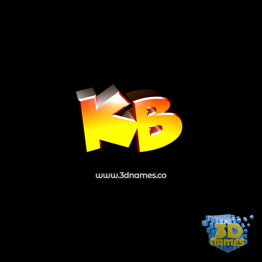 kb in Black Background style - 3D name wallpaper