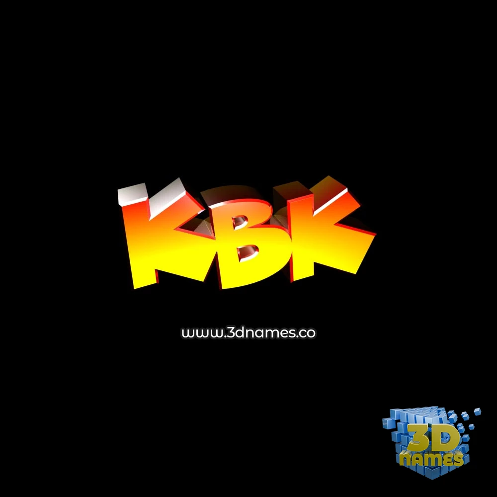 kbk in Black Background style - 3D name wallpaper