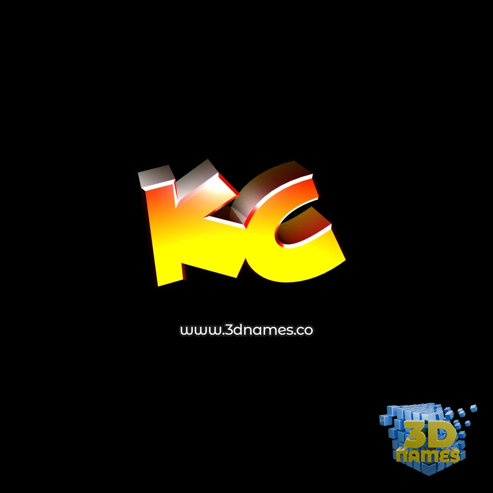 kc in Black Background style - 3D name wallpaper
