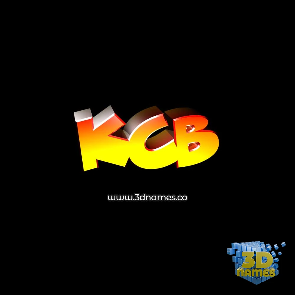 kcb in Black Background style - 3D name wallpaper