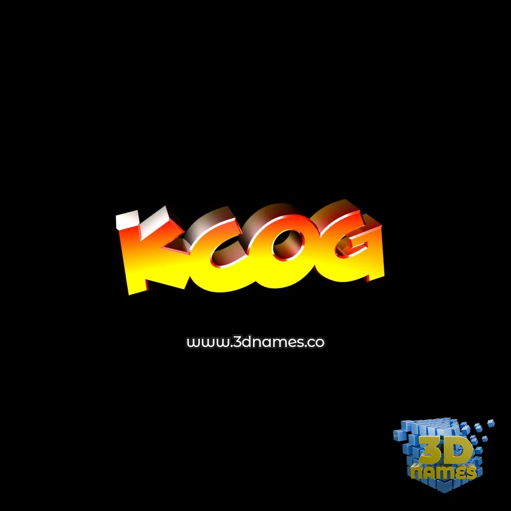 kcog in Black Background style - 3D name wallpaper