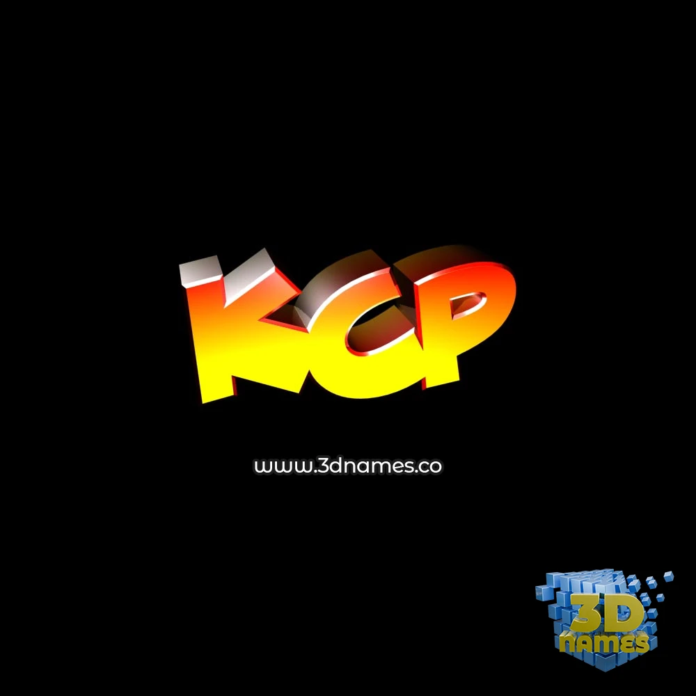 kcp in Black Background style - 3D name wallpaper