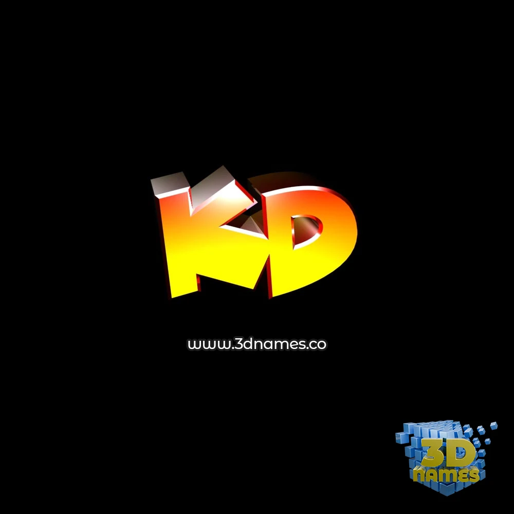kd in Black Background style - 3D name wallpaper