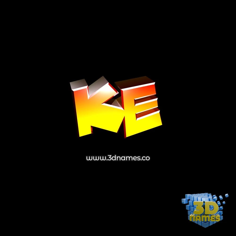 ke in Black Background style - 3D name wallpaper