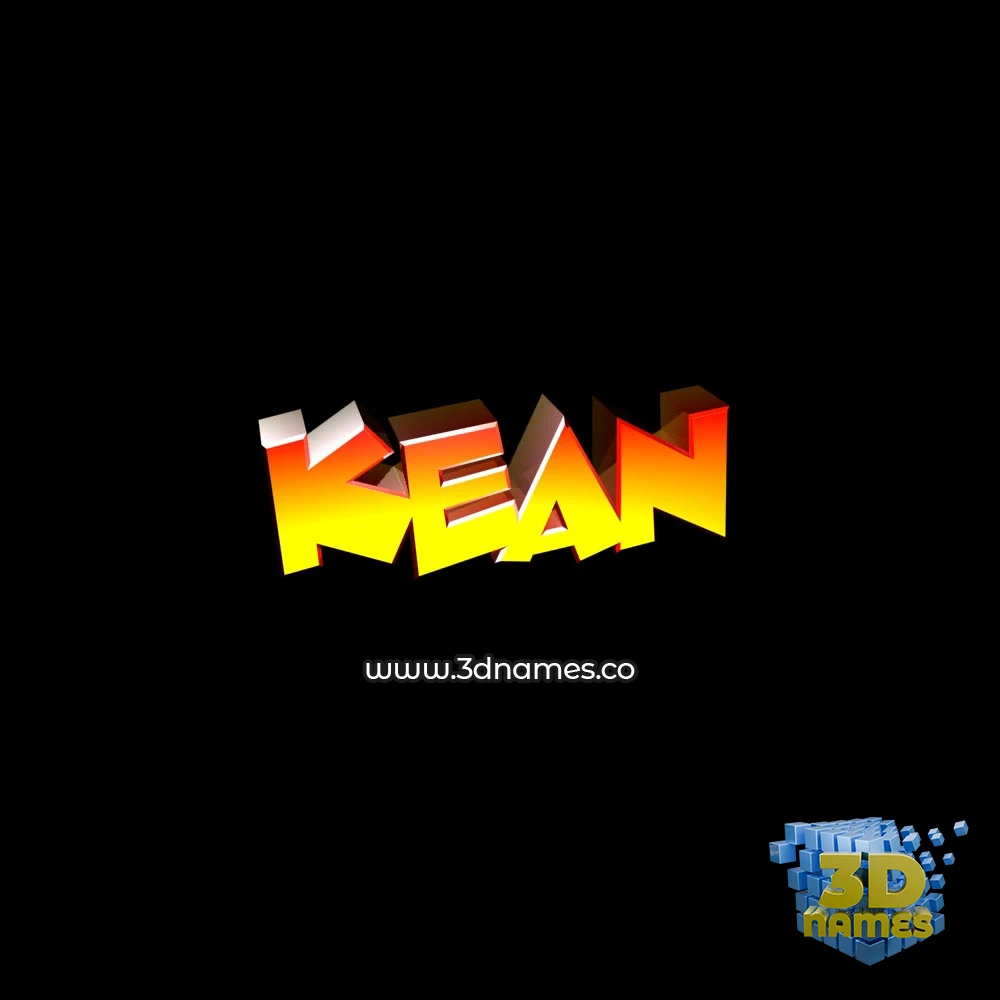 kean in Black Background style - 3D name wallpaper