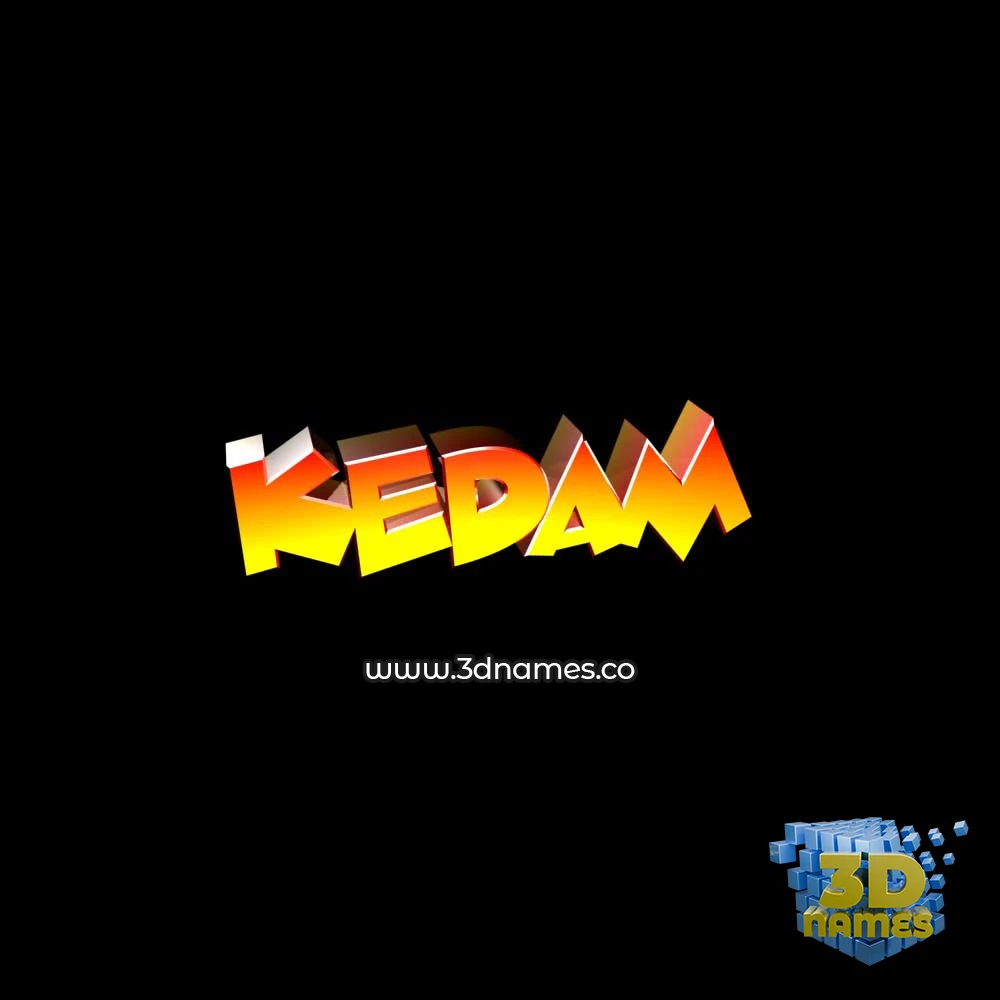 kedam in Black Background style - 3D name wallpaper