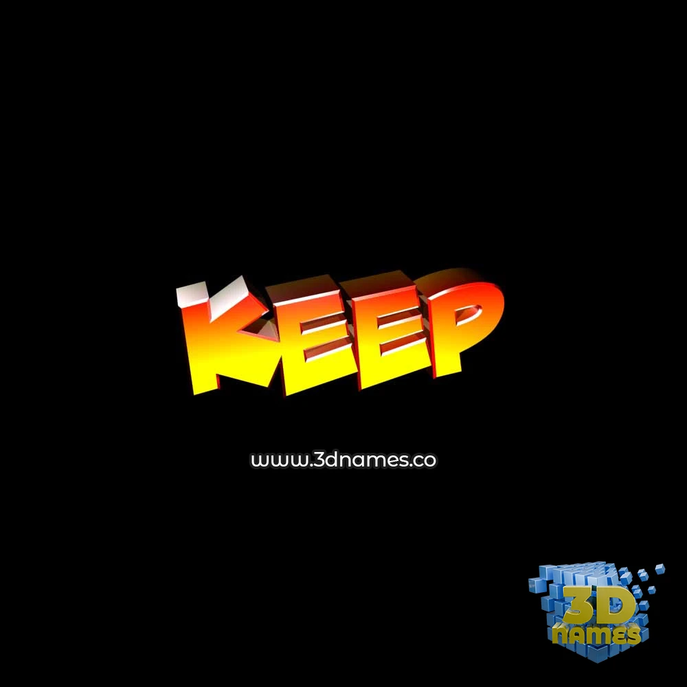 keep in Black Background style - 3D name wallpaper