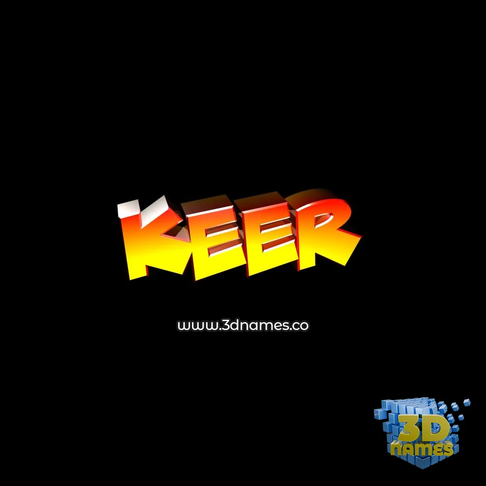 keer in Black Background style - 3D name wallpaper