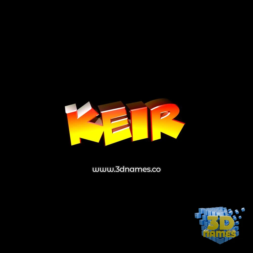 keir in Black Background style - 3D name wallpaper