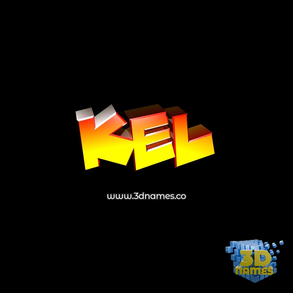kel in Black Background style - 3D name wallpaper
