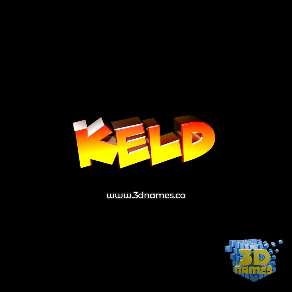 keld in Black Background style - 3D name wallpaper