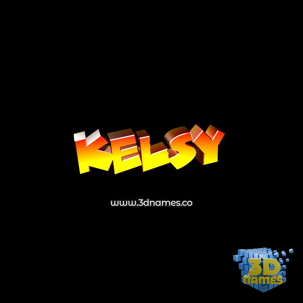kelsy in Black Background style - 3D name wallpaper