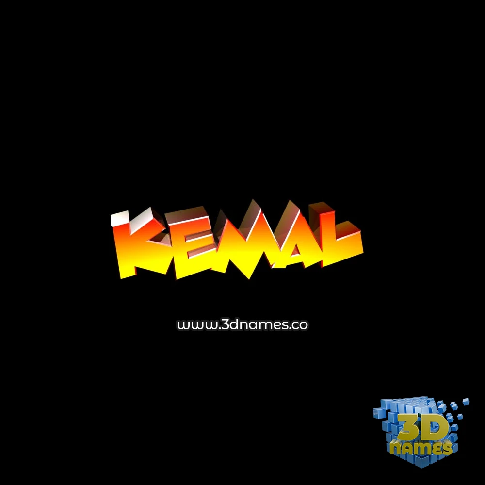kemal in Black Background style - 3D name wallpaper