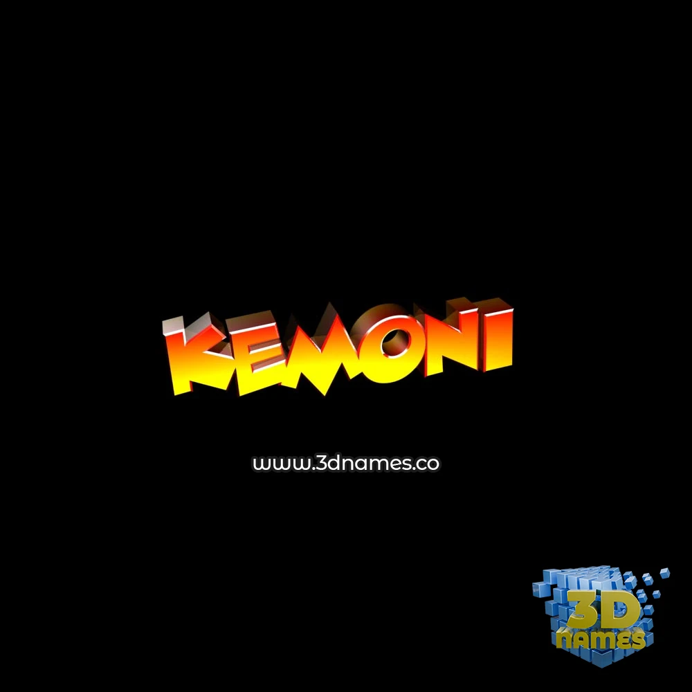 kemoni in Black Background style - 3D name wallpaper