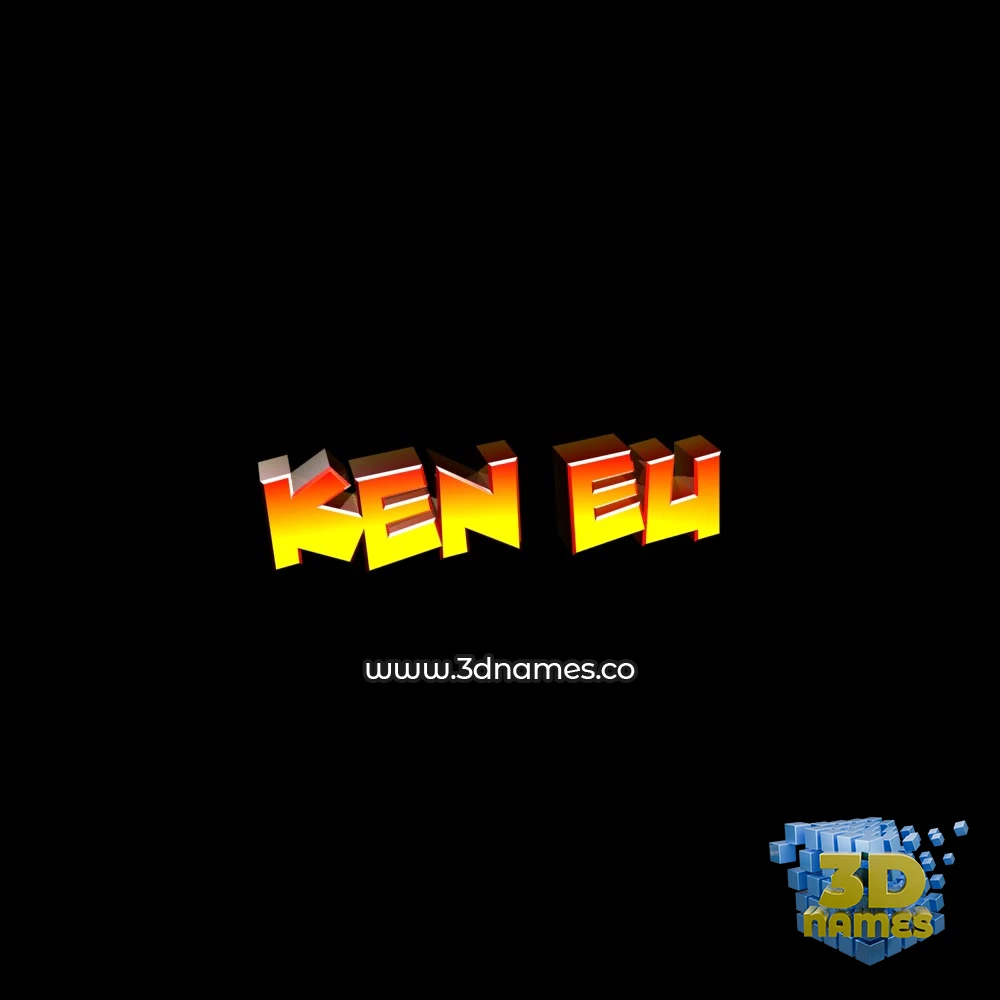 ken eu in Black Background style - 3D name wallpaper