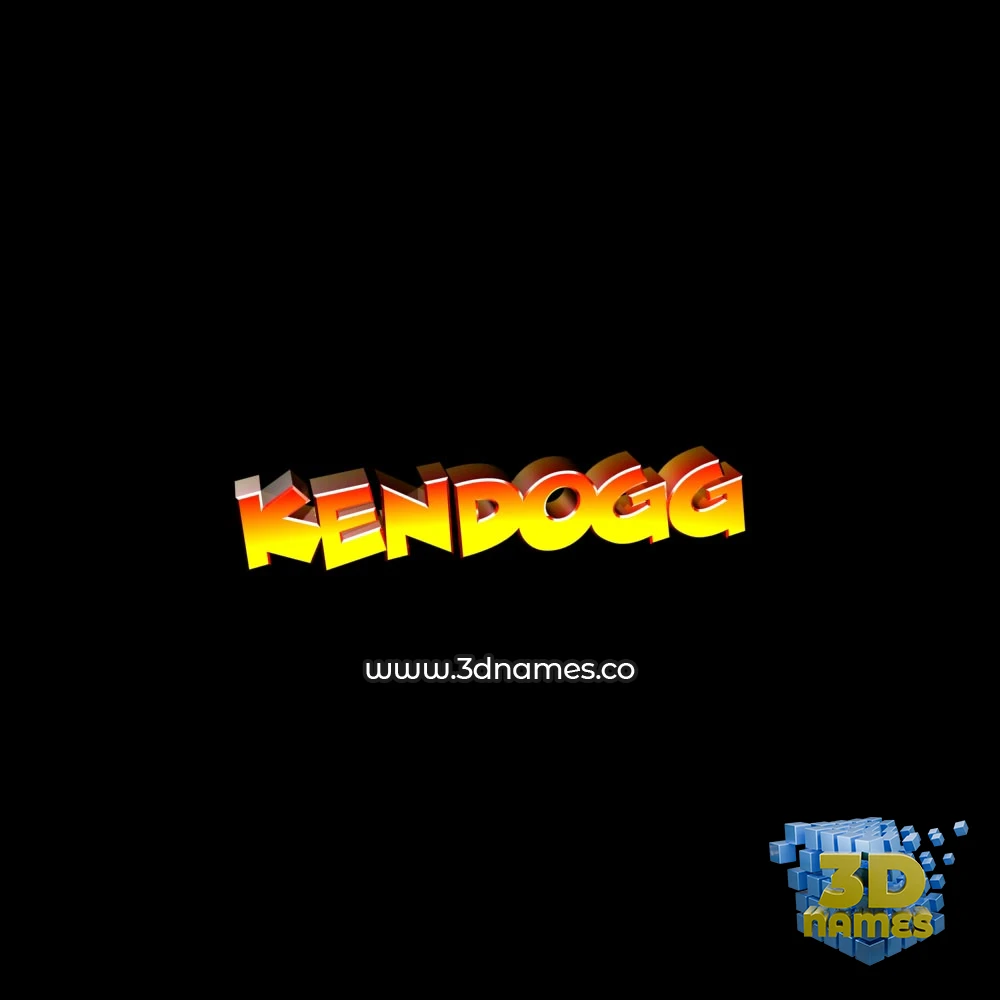 kendogg in Black Background style - 3D name wallpaper