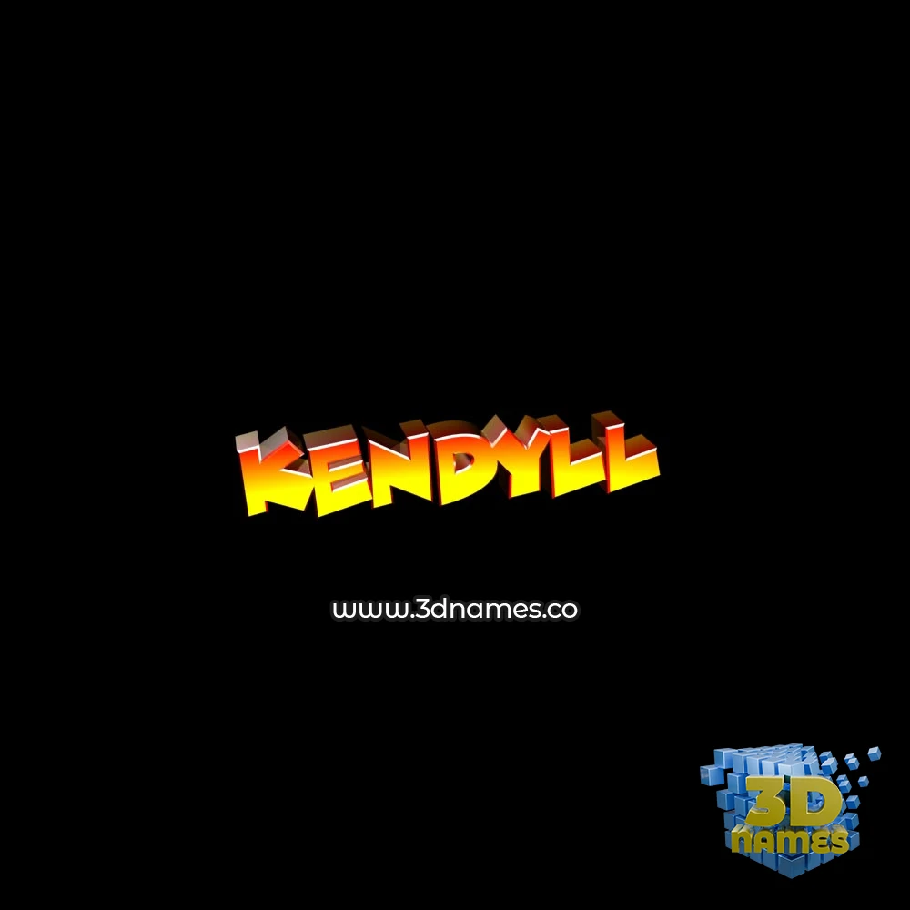 kendyll in Black Background style - 3D name wallpaper