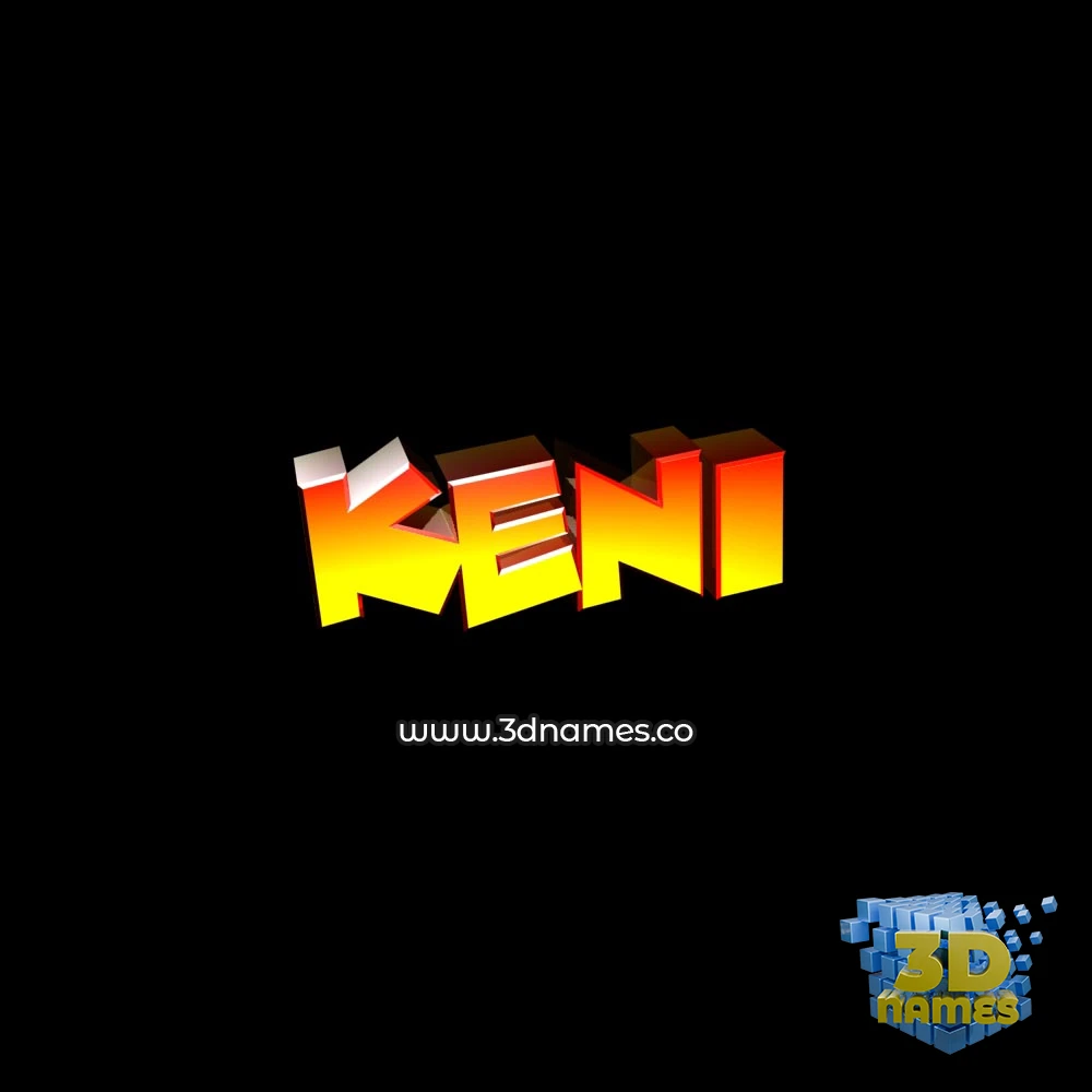 keni in Black Background style - 3D name wallpaper