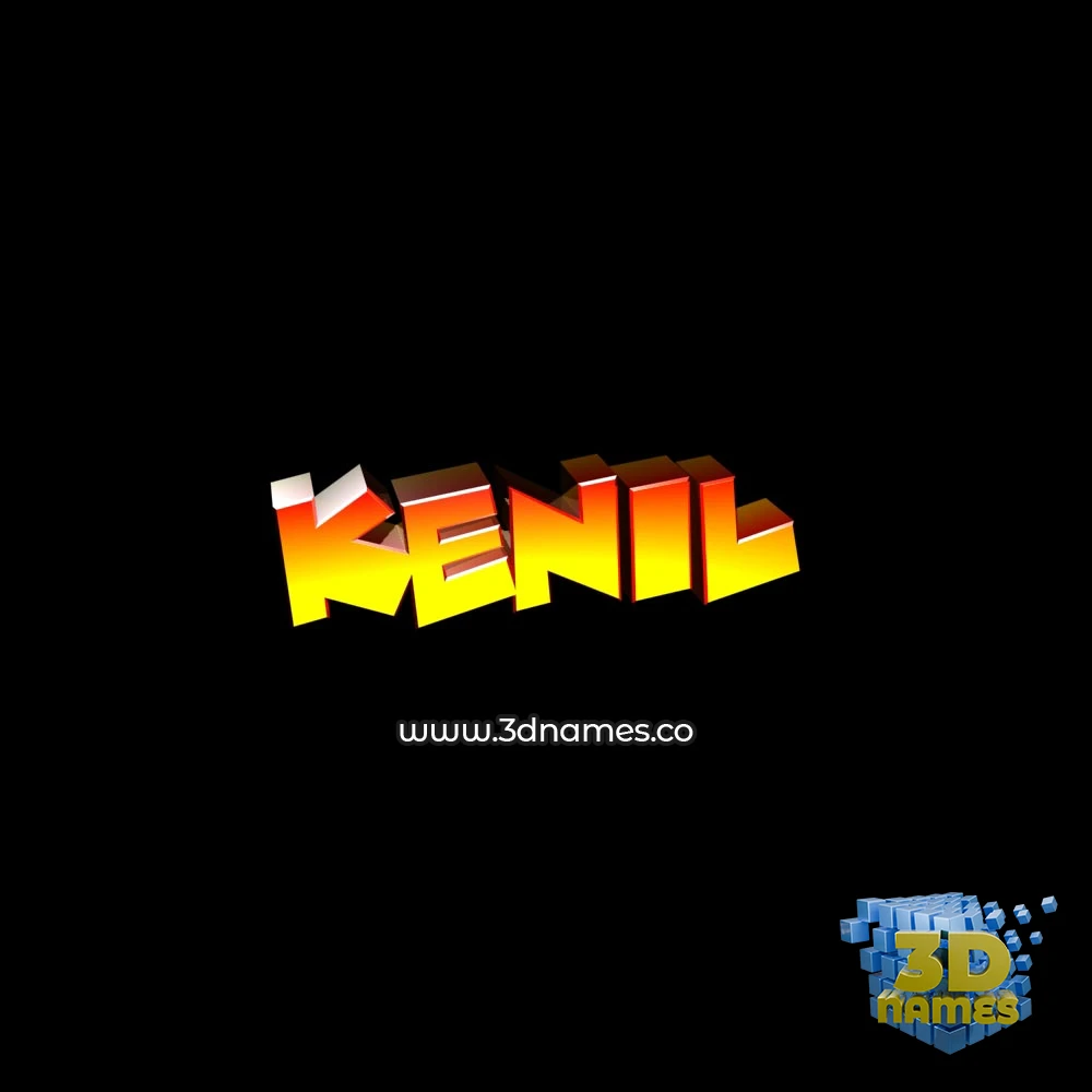 kenil in Black Background style - 3D name wallpaper
