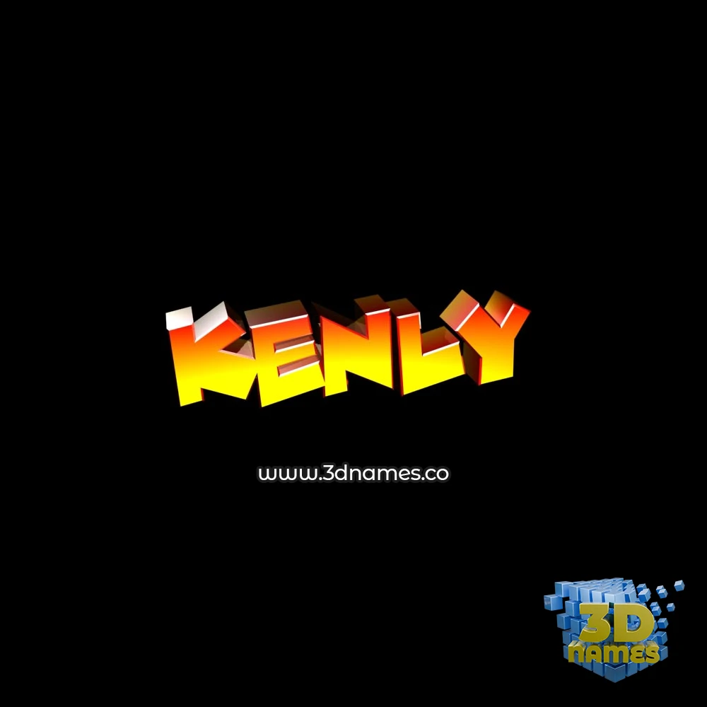 kenly in Black Background style - 3D name wallpaper