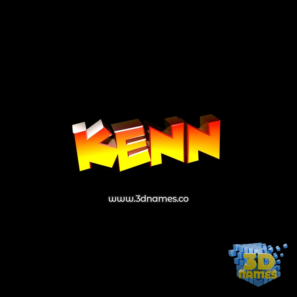 kenn in Black Background style - 3D name wallpaper