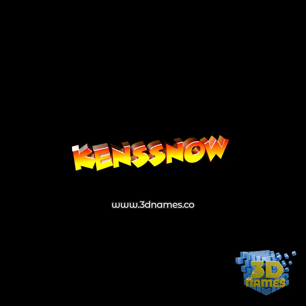 kenssnow in Black Background style - 3D name wallpaper