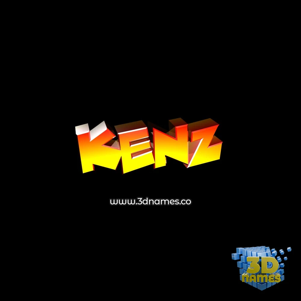 kenz in Black Background style - 3D name wallpaper
