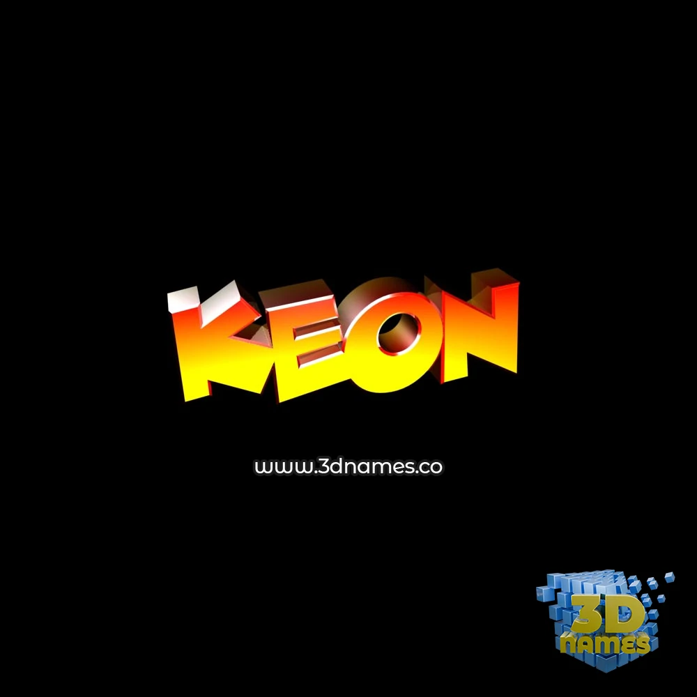 keon in Black Background style - 3D name wallpaper