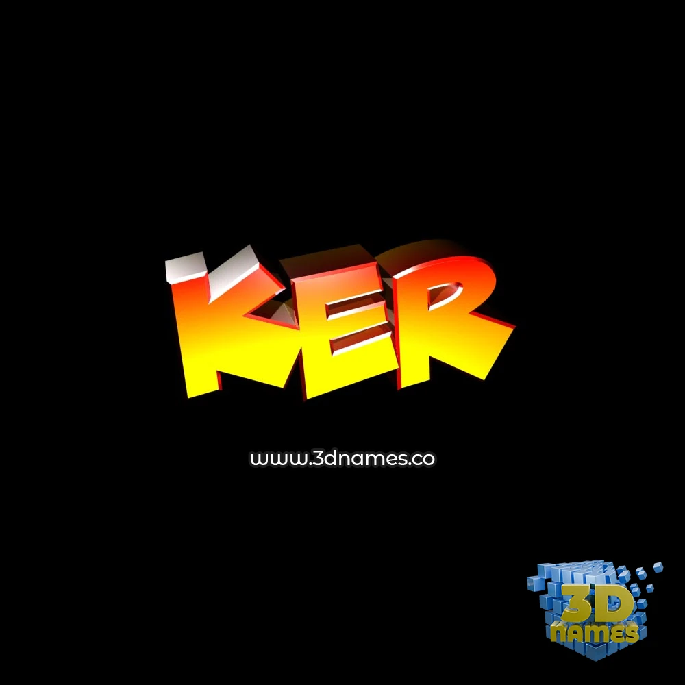 ker in Black Background style - 3D name wallpaper