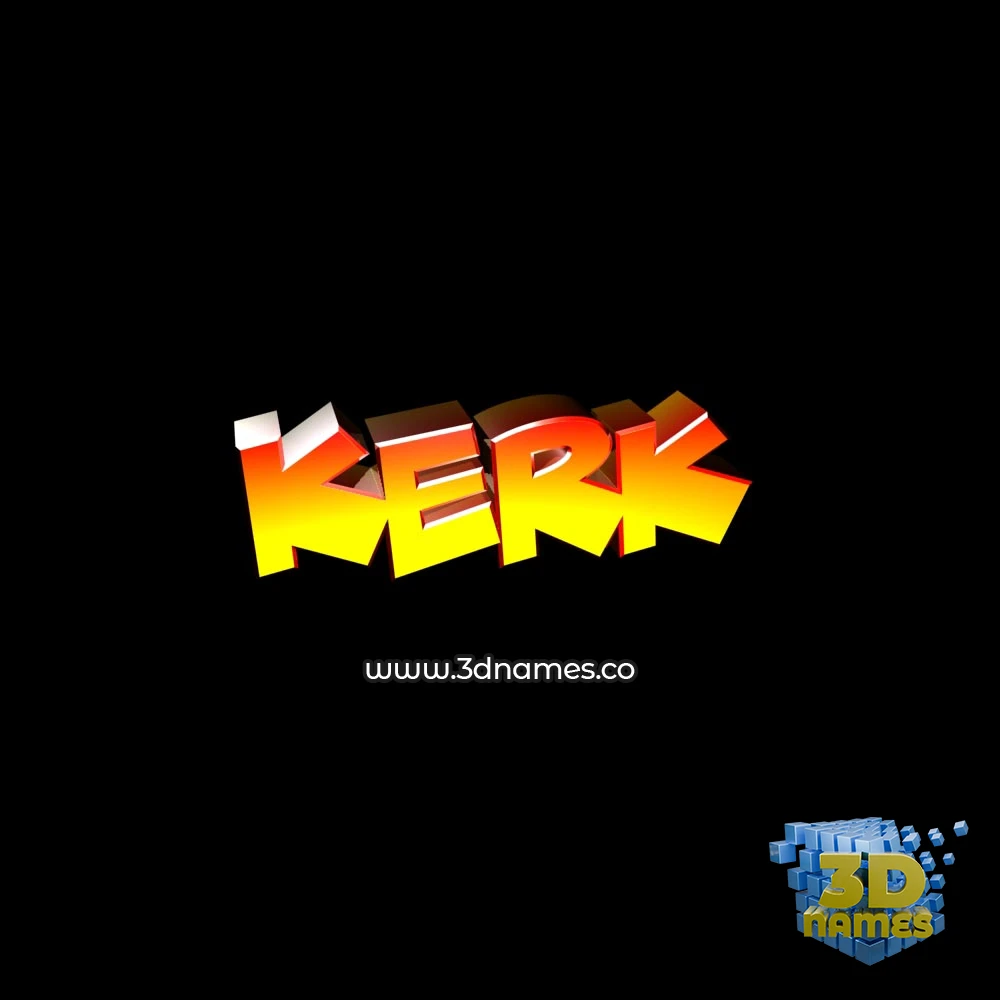 kerk in Black Background style - 3D name wallpaper
