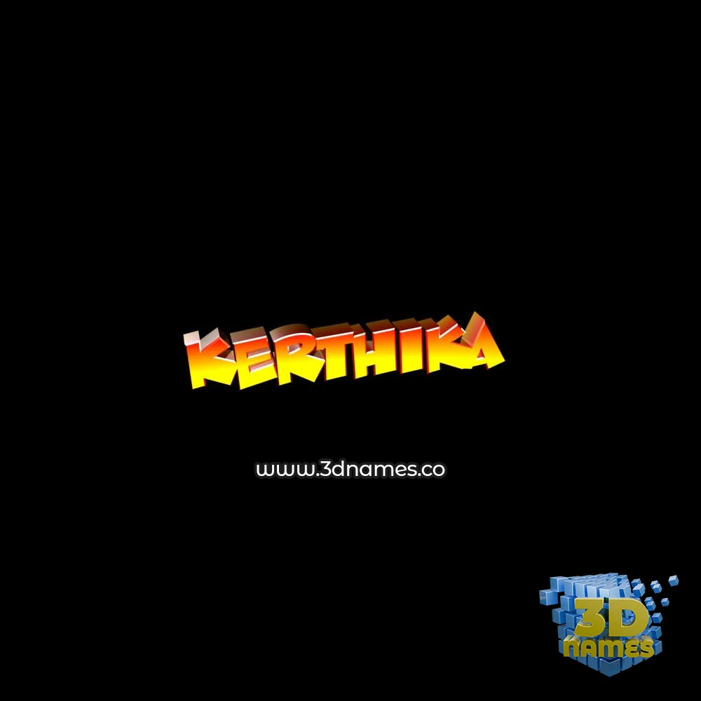 kerthika in Black Background style - 3D name wallpaper