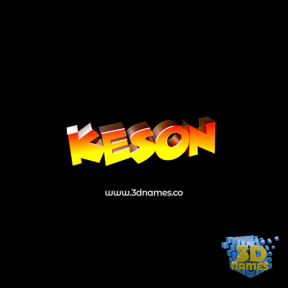 keson in Black Background style - 3D name wallpaper