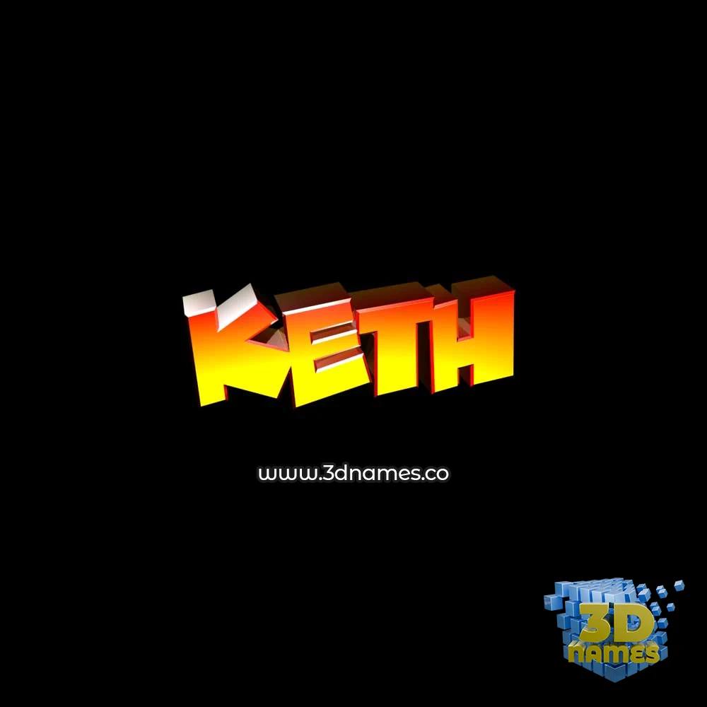keth in Black Background style - 3D name wallpaper