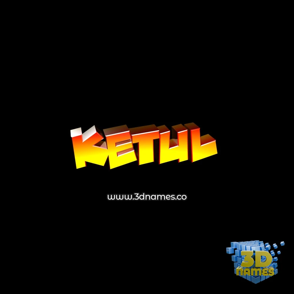 ketul in Black Background style - 3D name wallpaper