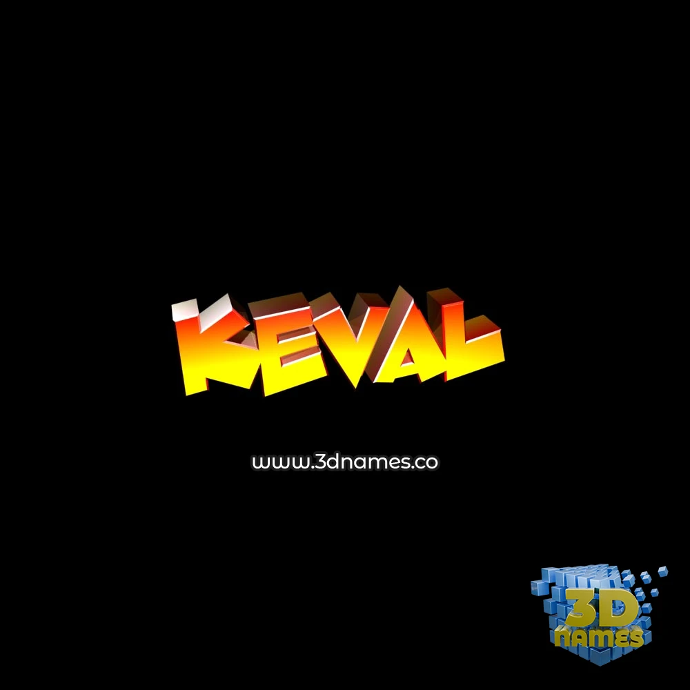 keval in Black Background style - 3D name wallpaper