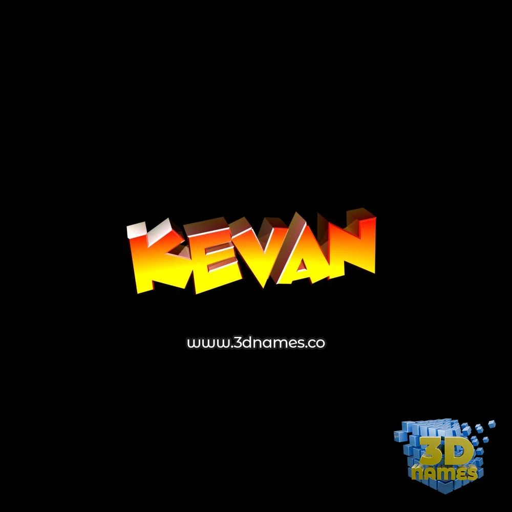 kevan in Black Background style - 3D name wallpaper