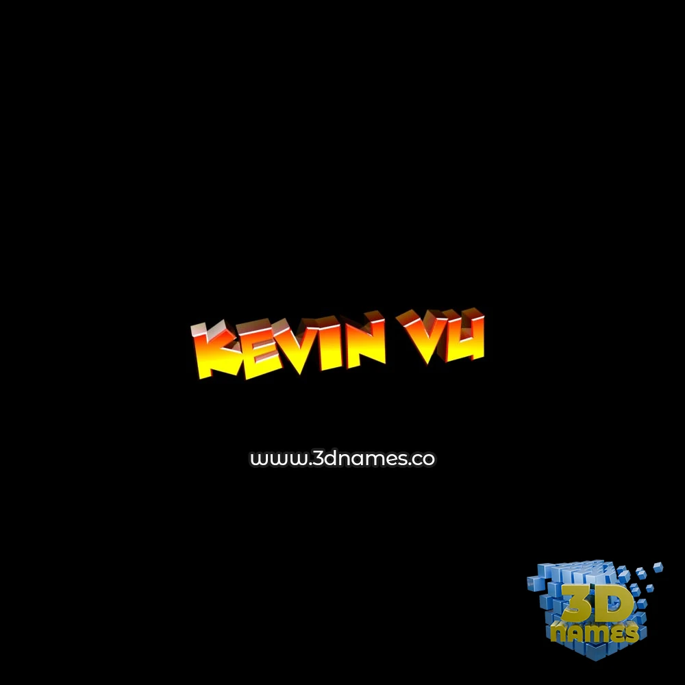 kevin vu in Black Background style - 3D name wallpaper