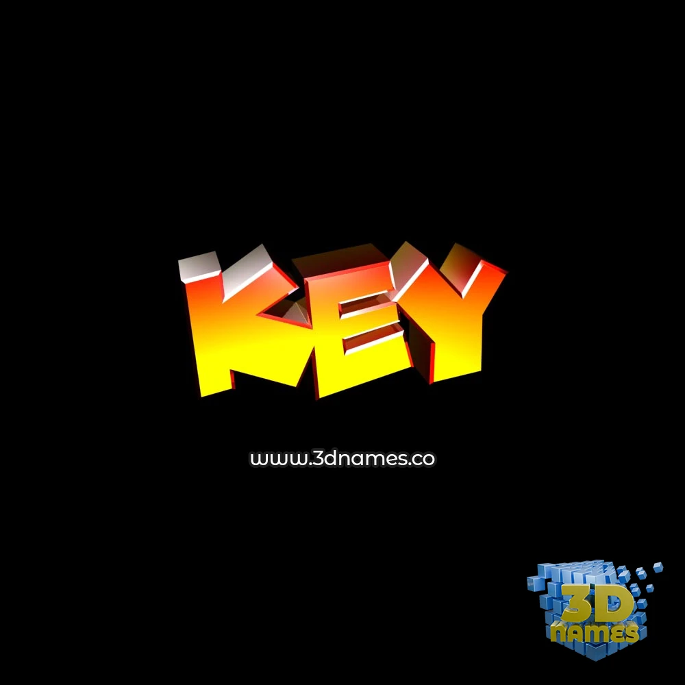 key in Black Background style - 3D name wallpaper