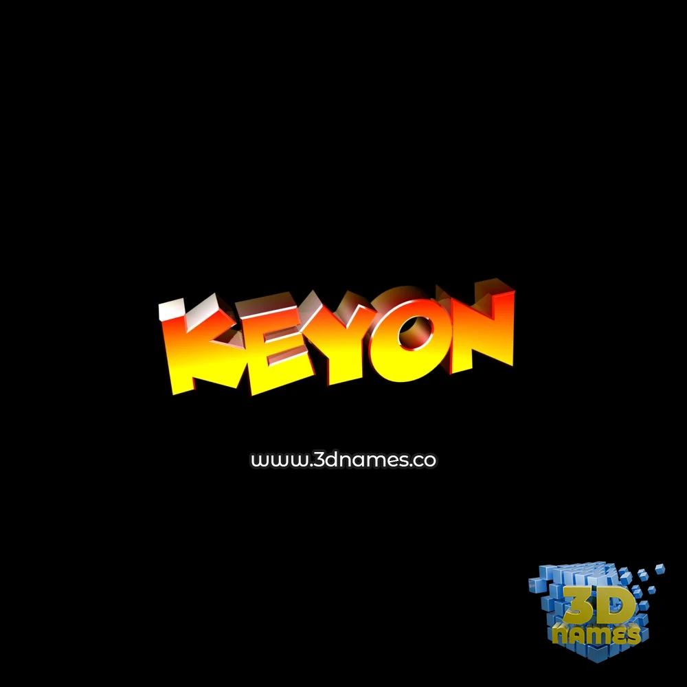 keyon in Black Background style - 3D name wallpaper