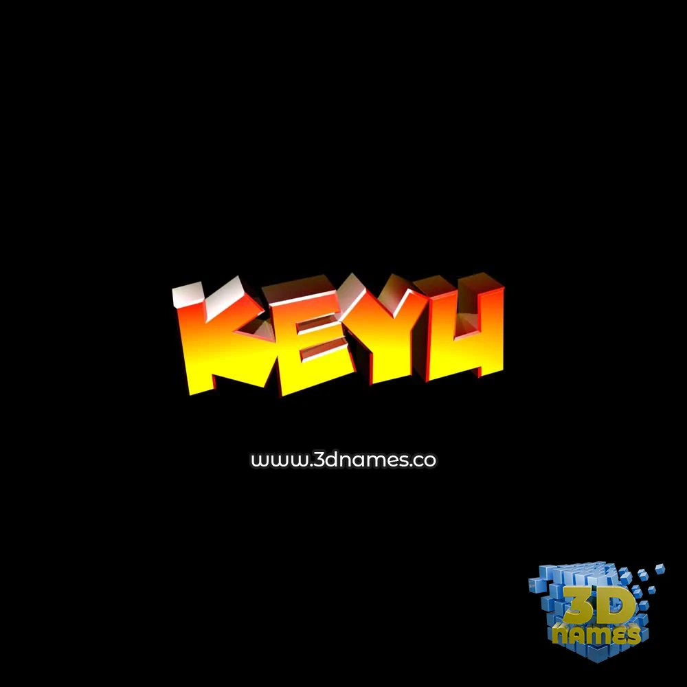 keyu in Black Background style - 3D name wallpaper