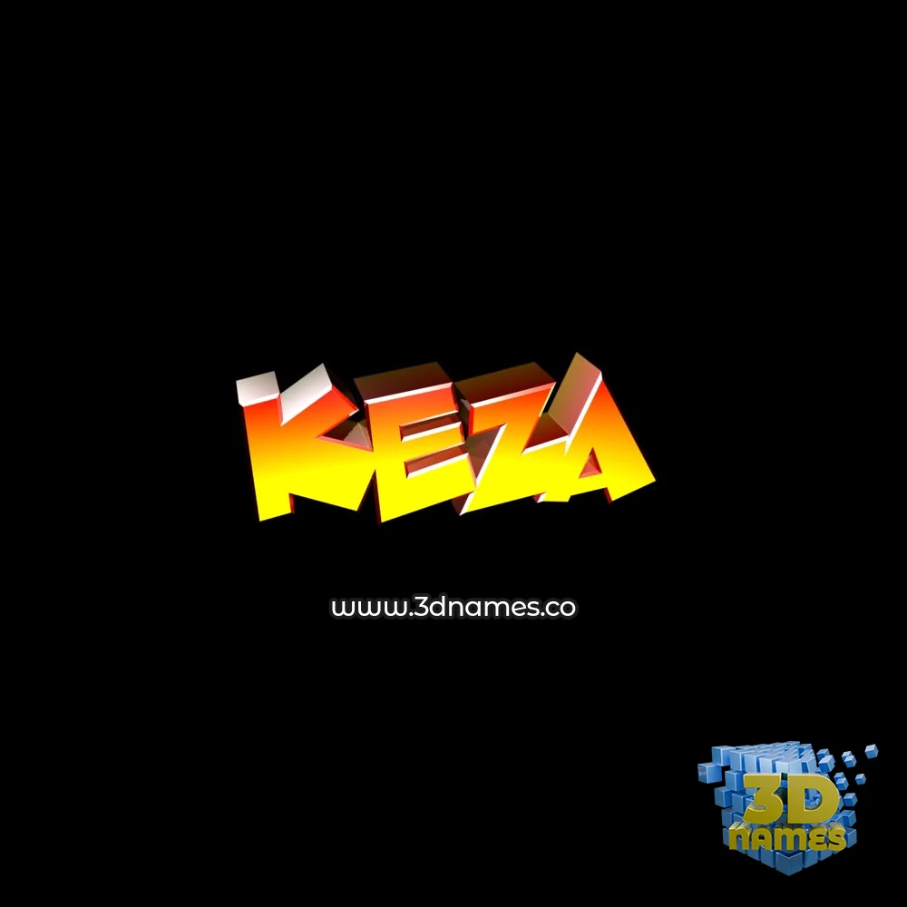 keza in Black Background style - 3D name wallpaper