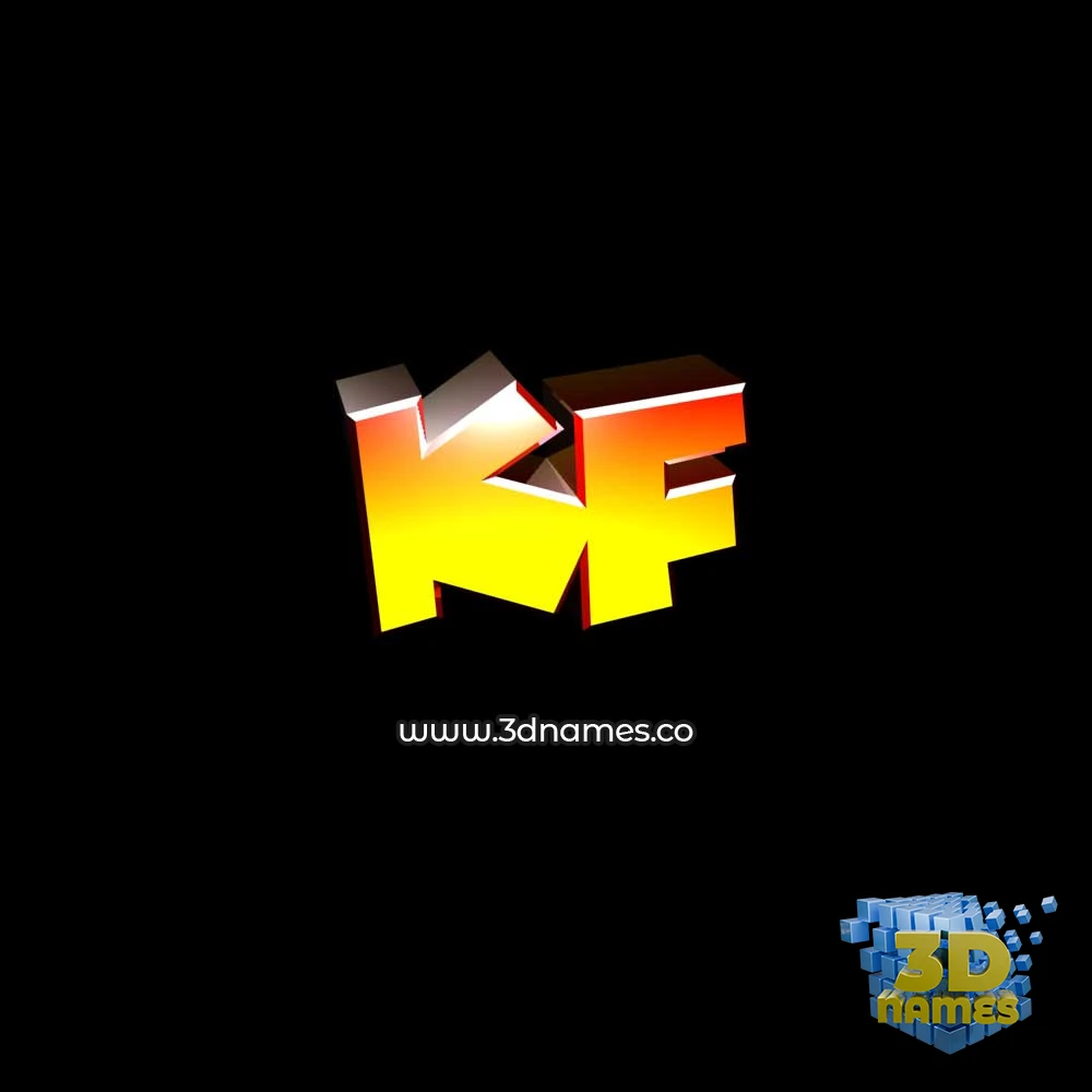 kf in Black Background style - 3D name wallpaper
