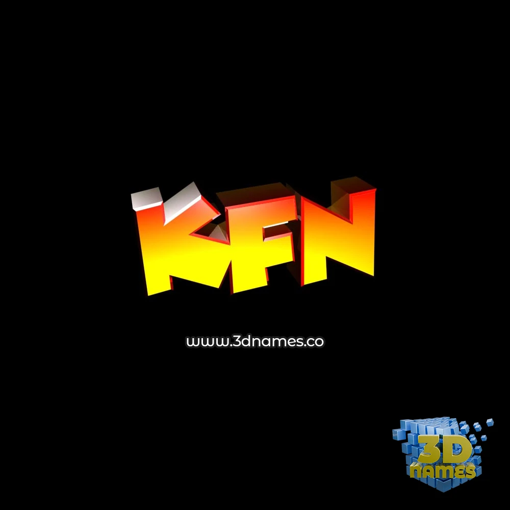 kfn in Black Background style - 3D name wallpaper