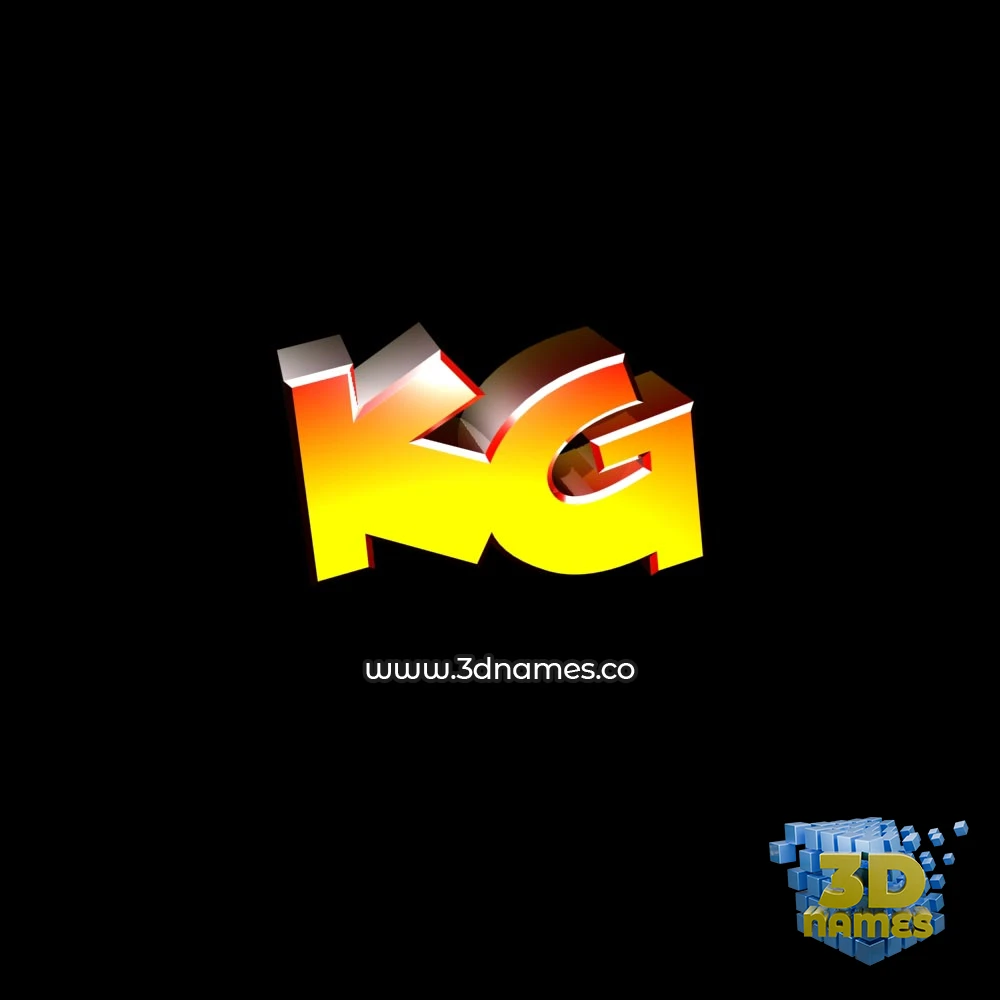 kg in Black Background style - 3D name wallpaper