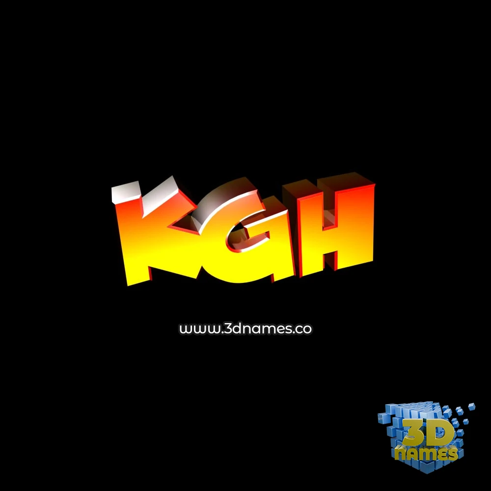 kgh in Black Background style - 3D name wallpaper