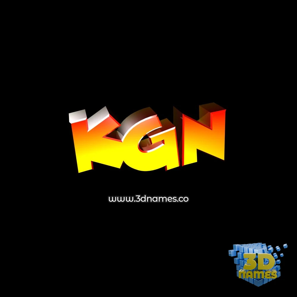 kgn in Black Background style - 3D name wallpaper
