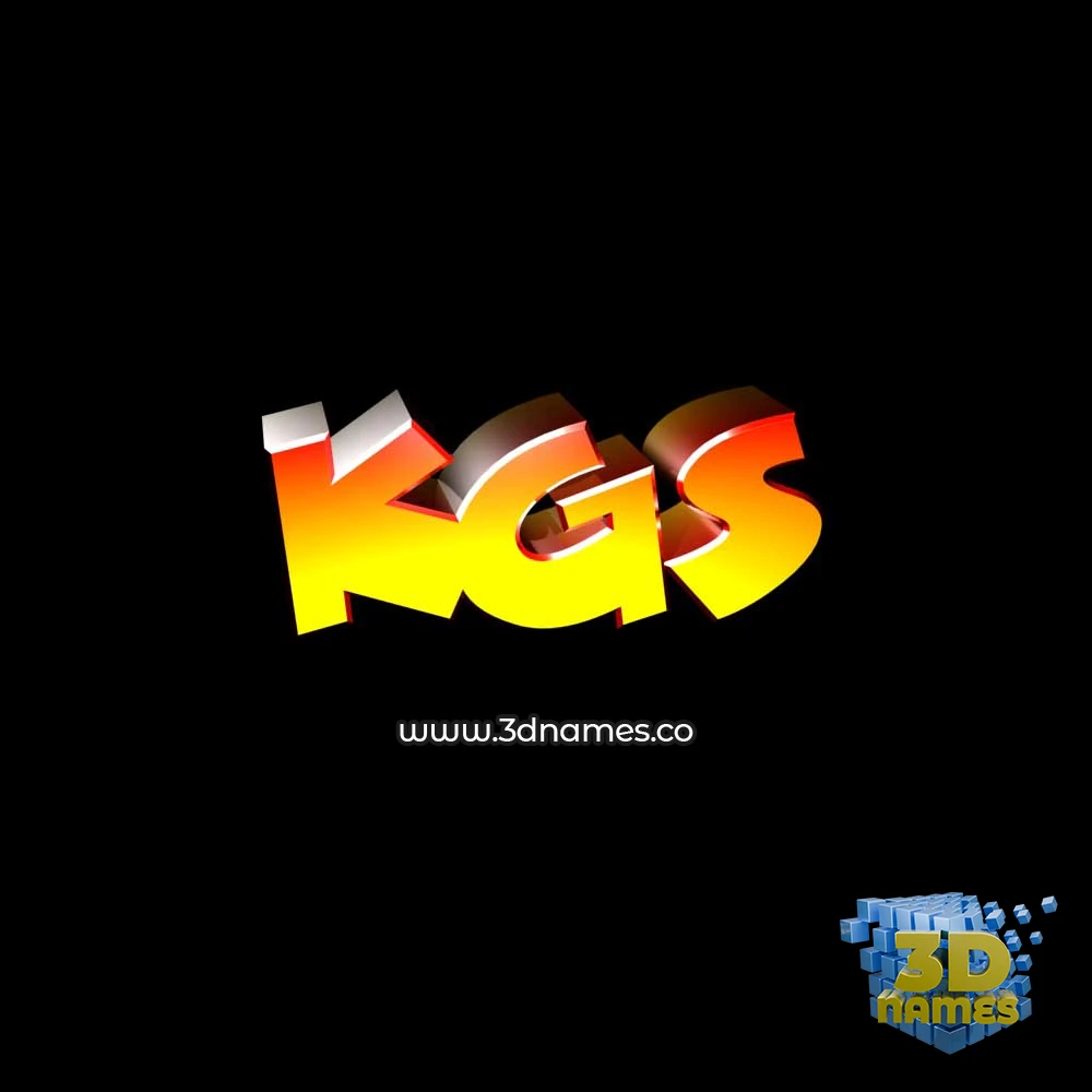 kgs in Black Background style - 3D name wallpaper